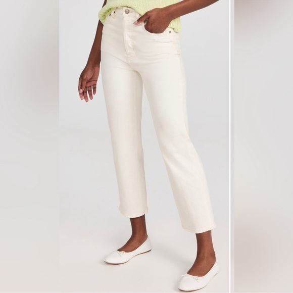 PISTOLA Cassie Super High Rise Straight Crop Jeans in Sand Vintage size 31 - Picture 5 of 16